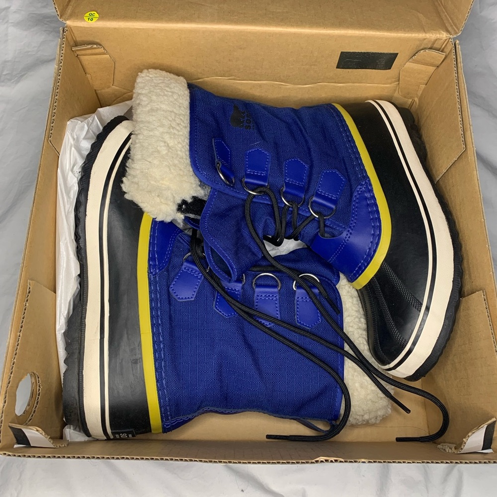Sorel Snowboots Sz: 7 W/5.5 M Blue/Yellow